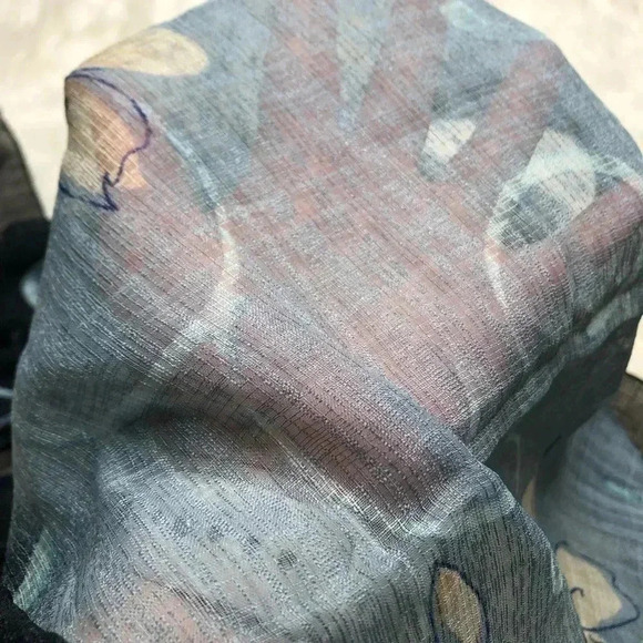 Sheer Scarf  Black, Grey, & Yellow - Picture 12 of 13